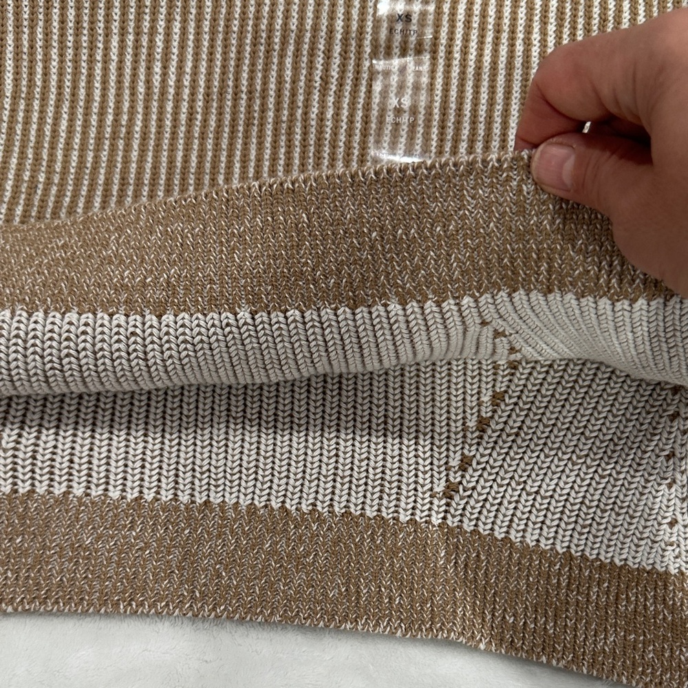 Nautica Tan Striped V-Neck Vest - Picture 9 of 10